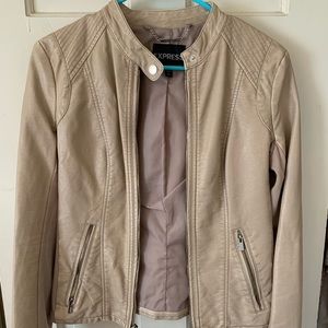 Express cropped leather jacket